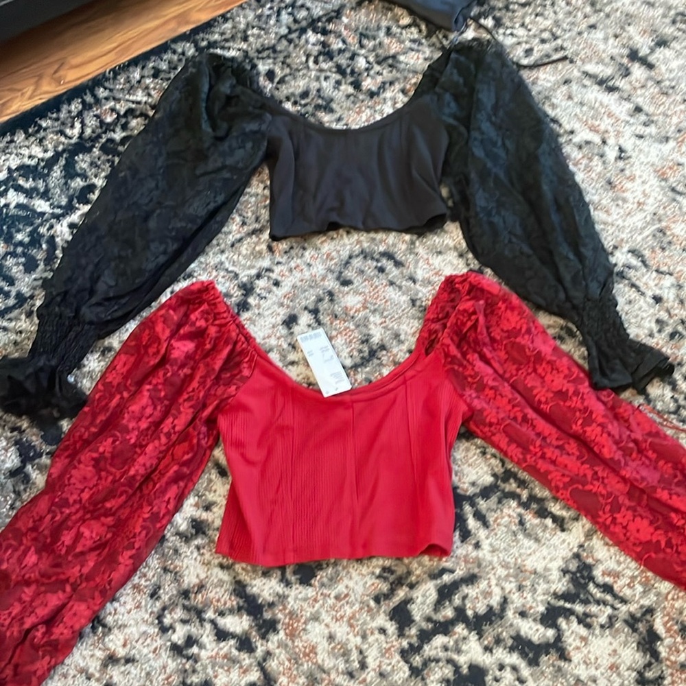 Urban Outfitters 2 for one lace valentine tops size Medium